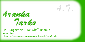 aranka tarko business card